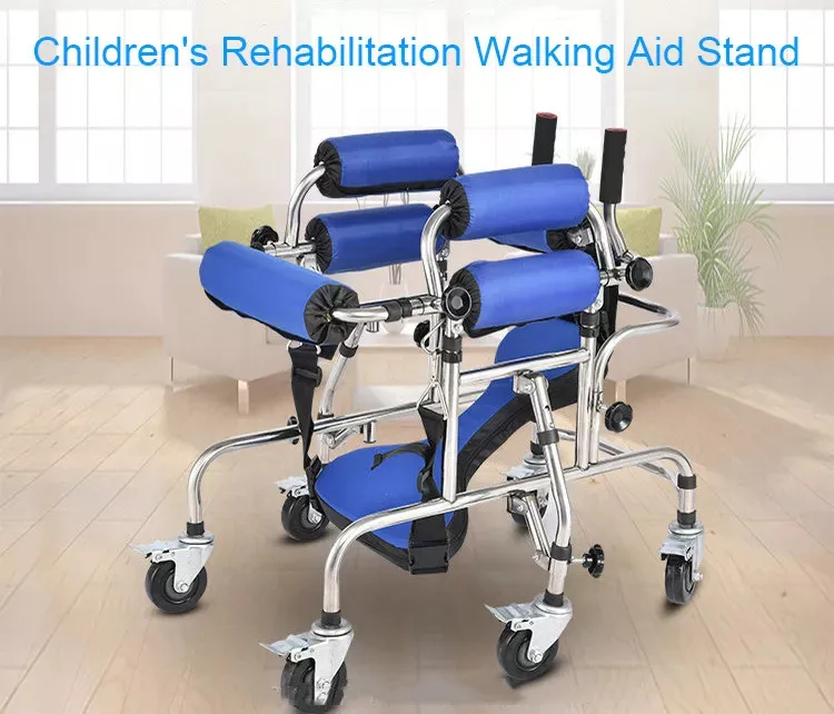 Cerebral Palsy Child and Adult Walking Aid Hemiplegic Walker Lower Limb Training Standing Frame with Wheels Walker