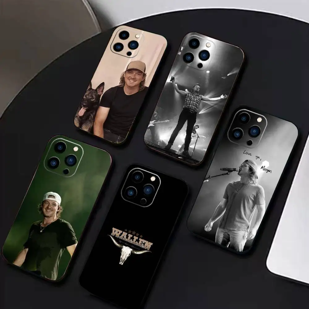 

F-Morgan Wallen Phone Case For iPhone 17 16 15 14 13 12 Max Plus Silicone Black Cover
