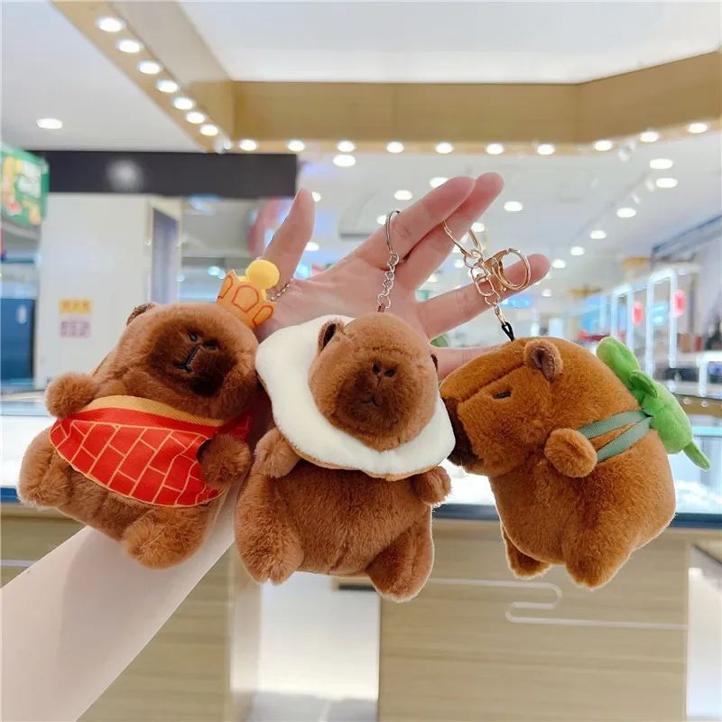 12 Styles Capibara Kapibara Plush Toy Cartoon Guinea Pig Pendant Soft Stuffed Doll Keychain Backpack Car Bag Key Ring Decor Gift