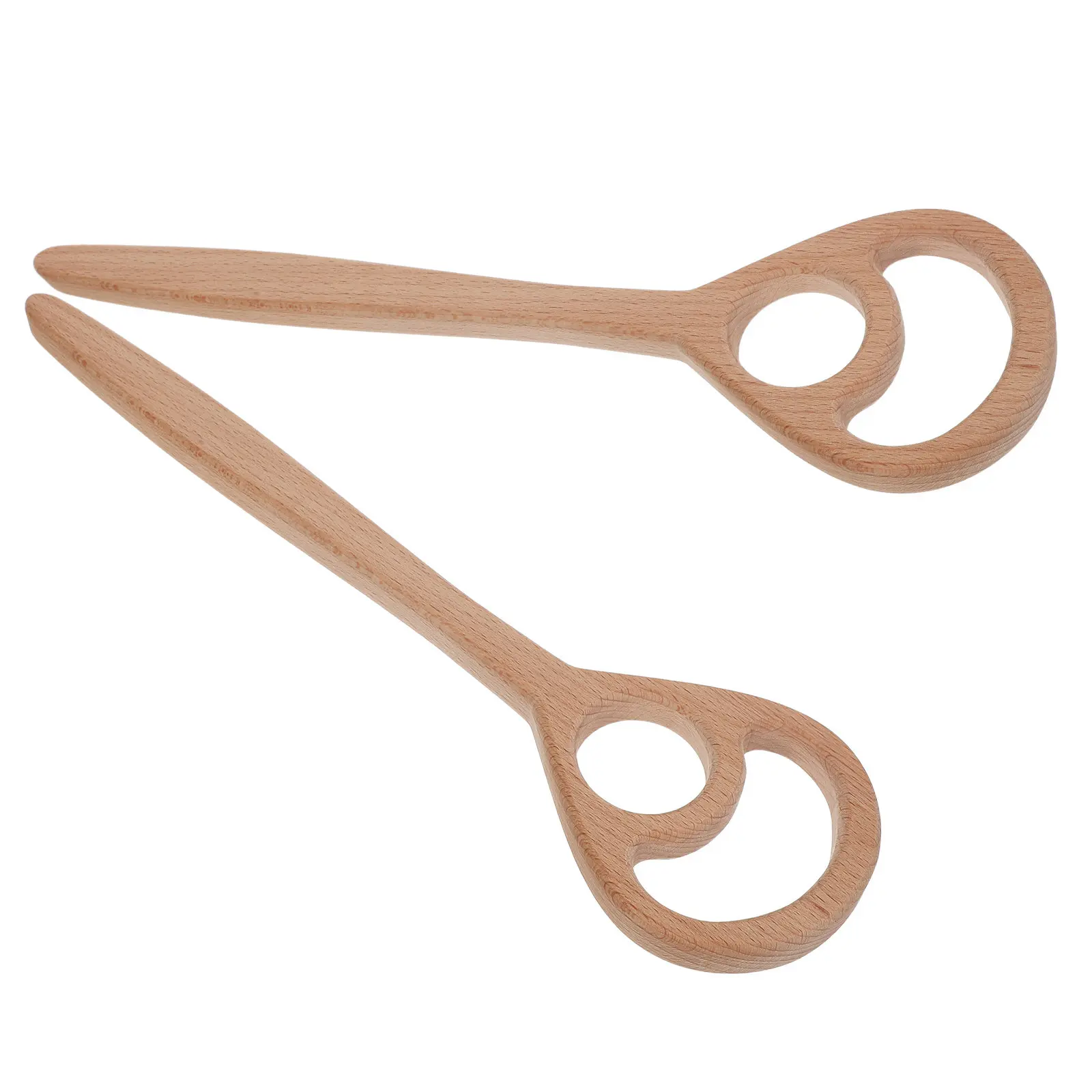 Wooden Sourdough Stirrer 2 Pack Natural Beech Wood Dough Mixing Spurtle Bread Baking Tools