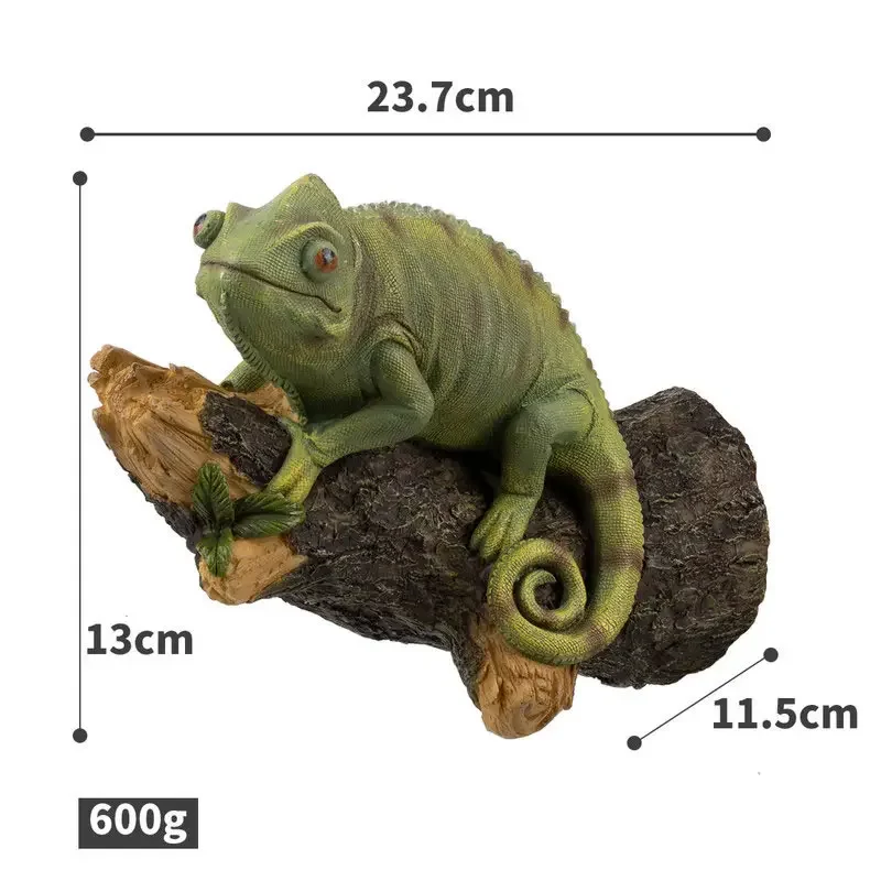 Resin Chameleon Statue Wall Mounted Lizard DIY Outdoor Garden Tree Decoration Sculpture for Home Office Garden Decor Ornament