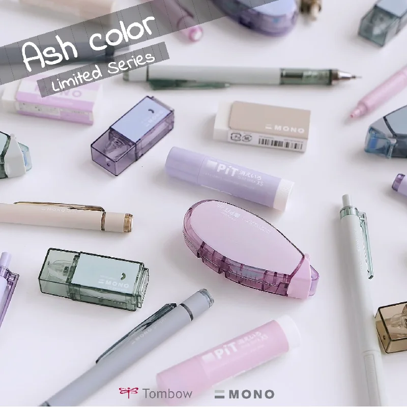 Tombow Ash Color Series Limited Mechanical Pencil Neutral Oil Pen Correction Tape Eraser Solid Glue Japanese Stationery