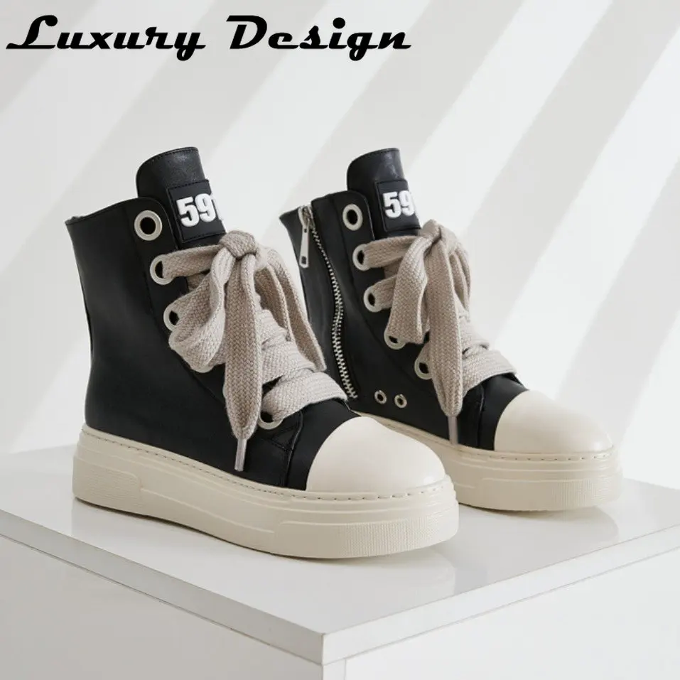 

Popular Women Sneakers Thick Laces Male Platform Casual Shoes Women PU Leather Sneakers Mouflage Man Rick Designer Shoes Unisex