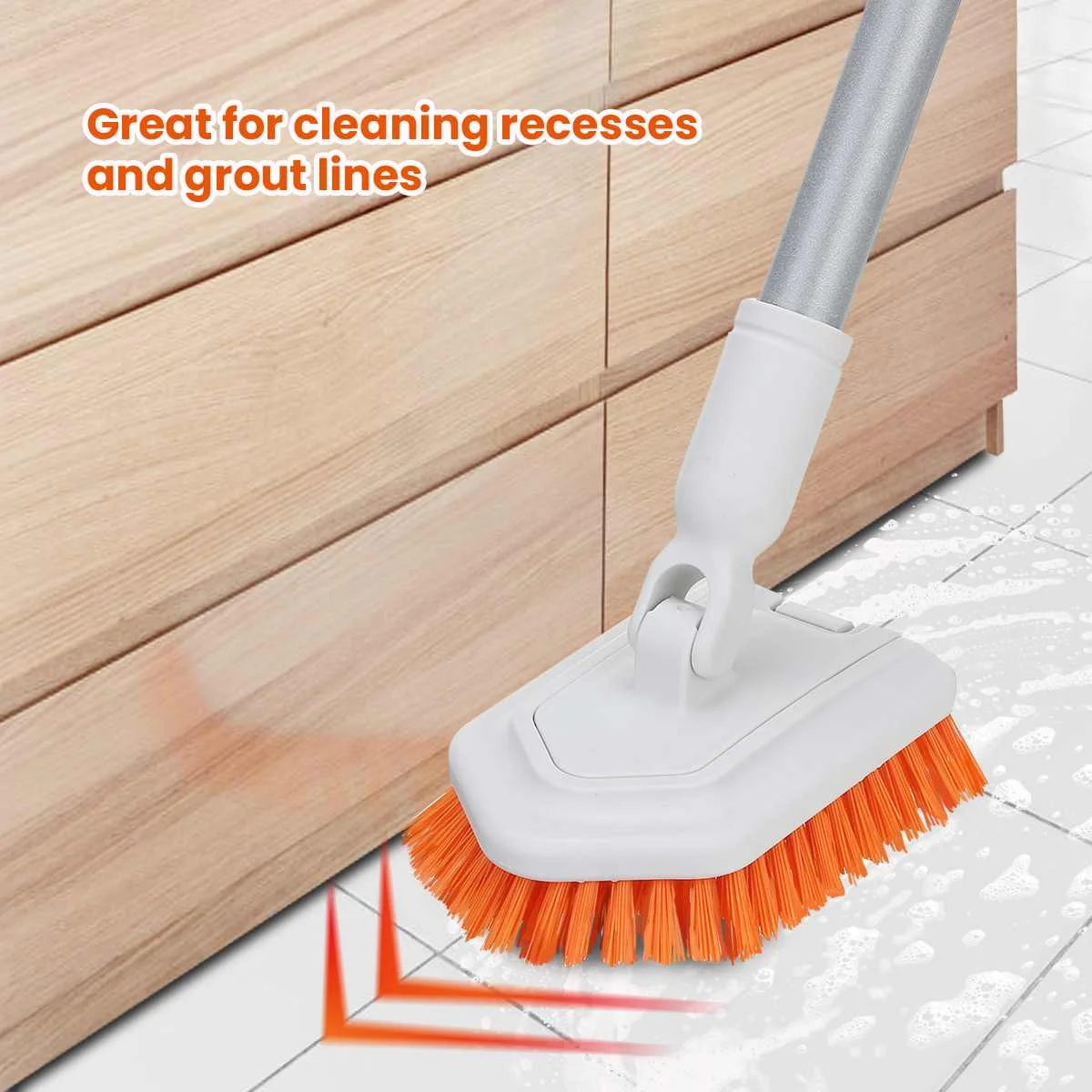 Clean Mop Brush Scrubber Refill Telescopic Cleaning Pad Bathtub Wiper Sponges Kitchen Bathroom Glass Polish 106cm Handle Pole