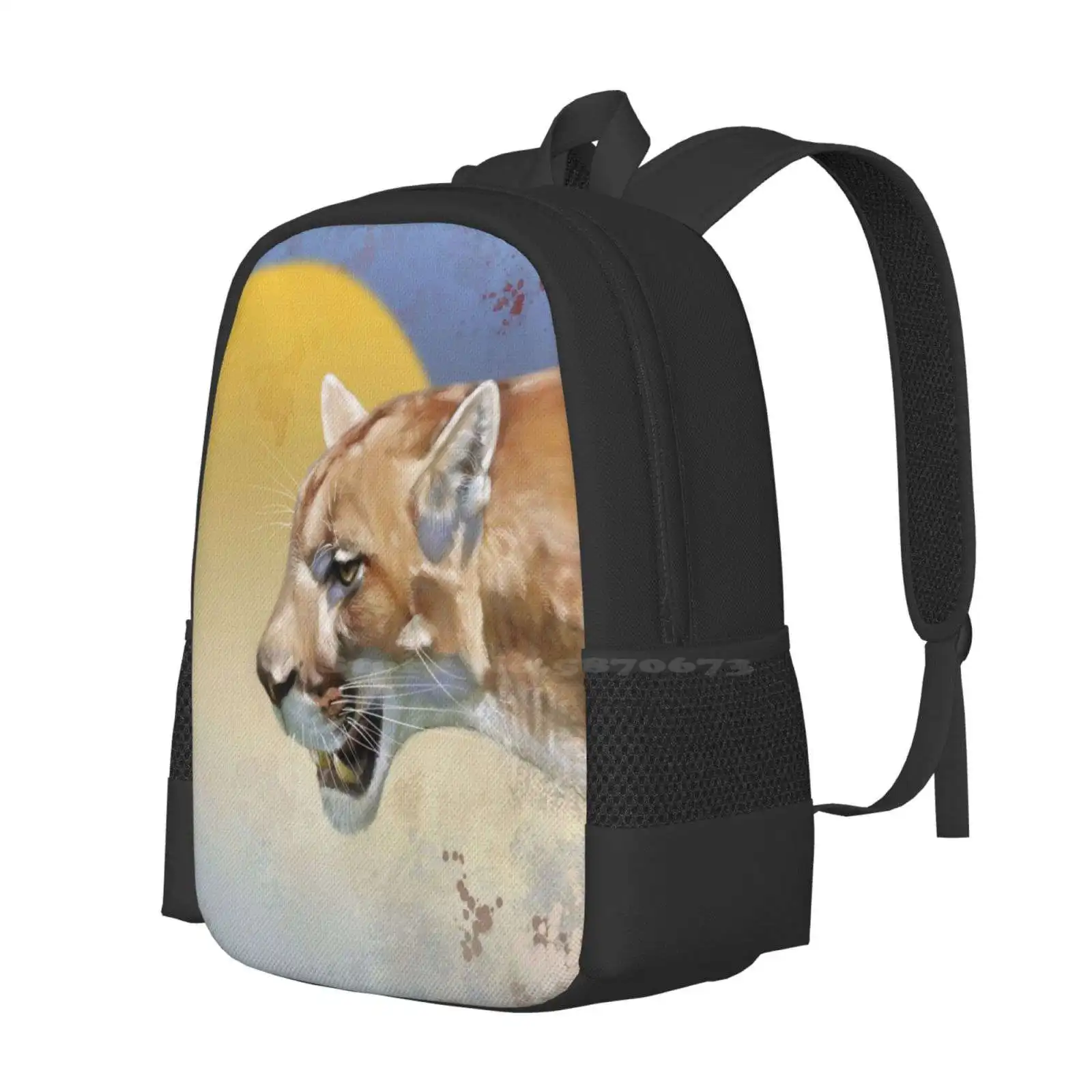 Cougar Bag Backpack For Men Women Girls Teenage Cougar Mountain Lion Wild Cat Usa Tan