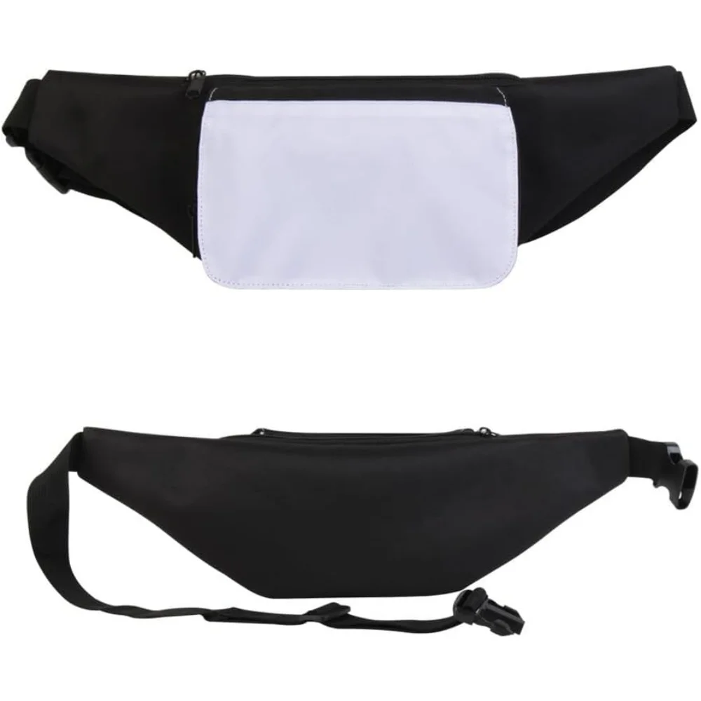 6 قطع التسامي فارغة النساء الرجال تشغيل الخصر حقيبة حقيبة بحزام مع حزام قابل للتعديل البريدي DIY بها بنفسك طباعة نقل الحرارة