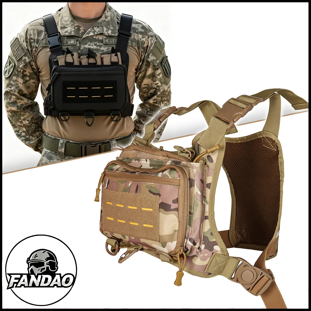 

Tactical Chest Pack with Triple Magazine Pouch Ccw Compartment Adjustable Strap EDC Chest Bag Outdoor Sports Running Vest Bag