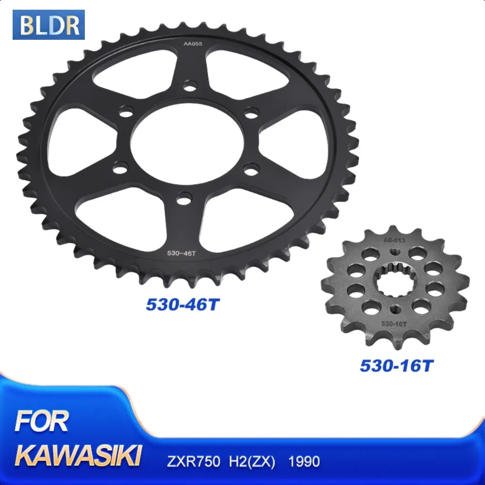 530-16T 46T Front Rear Sprocket Gear Wheel for Kawasaki ZXR750 1990 ZXR 750
