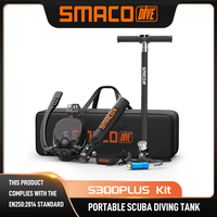 SMACO Mini Scuba Tank with Snorkel Mask 0.5L Portable Small Diving Tank with Full Face Diving Mask Reusable Pony Bottle Diving