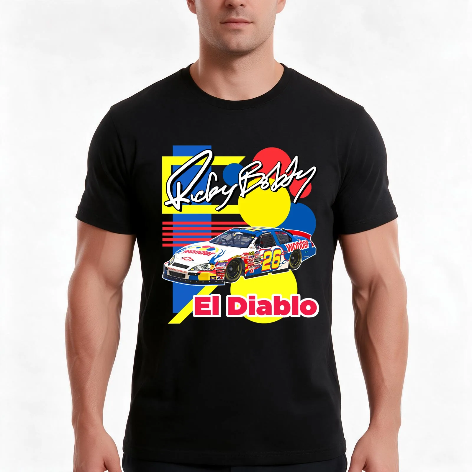 Ricky Bobby Car You Love El Diablo SHAKE AND BAKE T-Shirt, Summer Casual Cotton Tee, Oversized Streetwear Tops, Unisex Men Women