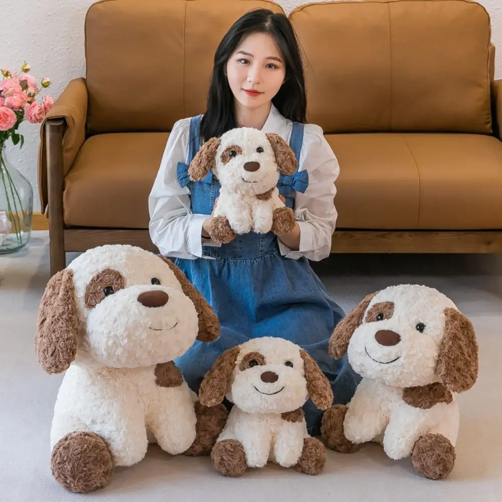 Animal relleno delicado, perro de imitación, juguete de peluche, sonrisa, punto marrón, muñecos de cachorros, muñecos de peluche suaves Kawaii Shiba Inu, juguete para niños