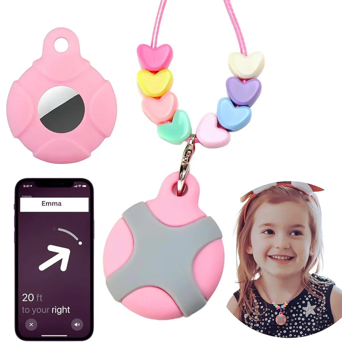 Waterproof AirTag Holder Keychain Ring- Anti-Scratch Accessories Protective Case Cover for Kids, Luggage, Wallet, and Dog Collar view 5