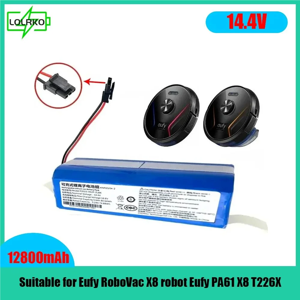 

Replacement Battery for Eufy RoboVac X8 Series Robot Vacuum fits Part Number Eufy PA61 RoboVac X8 T226X 14.4V 12800mAh