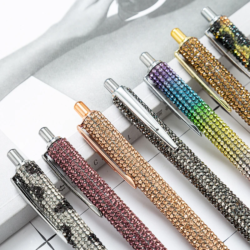 Press Metal Ballpoint Pens Diamond Multi-color Gift Pen Creative Office Supplies