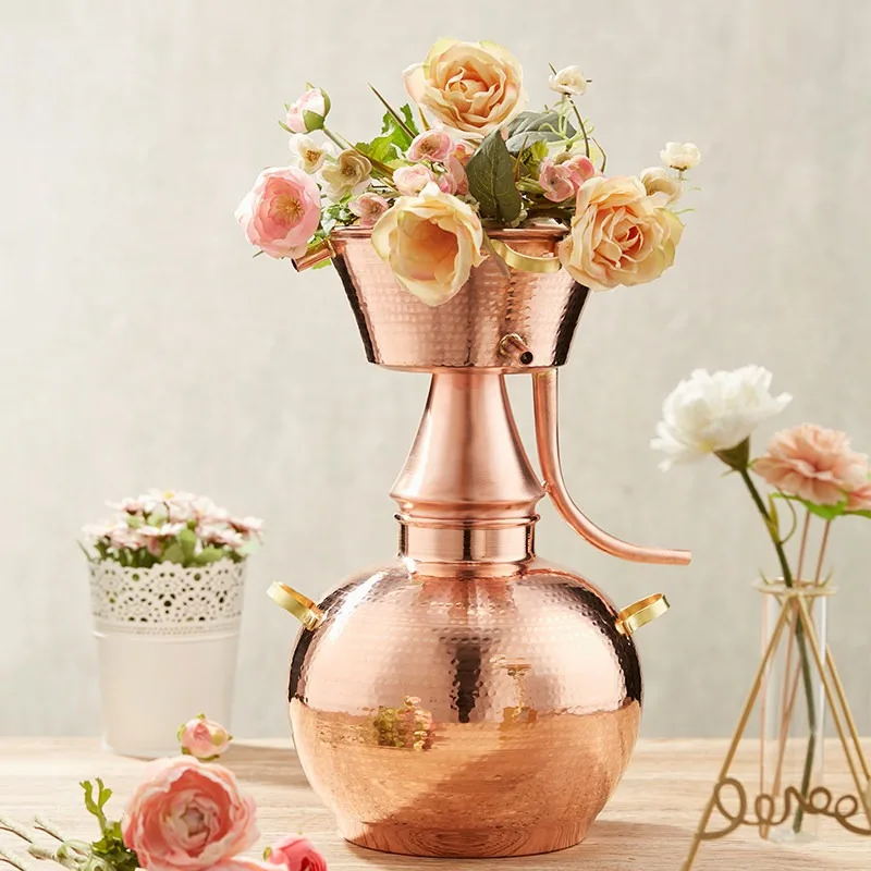 6.5L Household Copper Distiller Small Hydrosol Essential Oil Distillation Machine Traditional Home Brewing Making Equipment