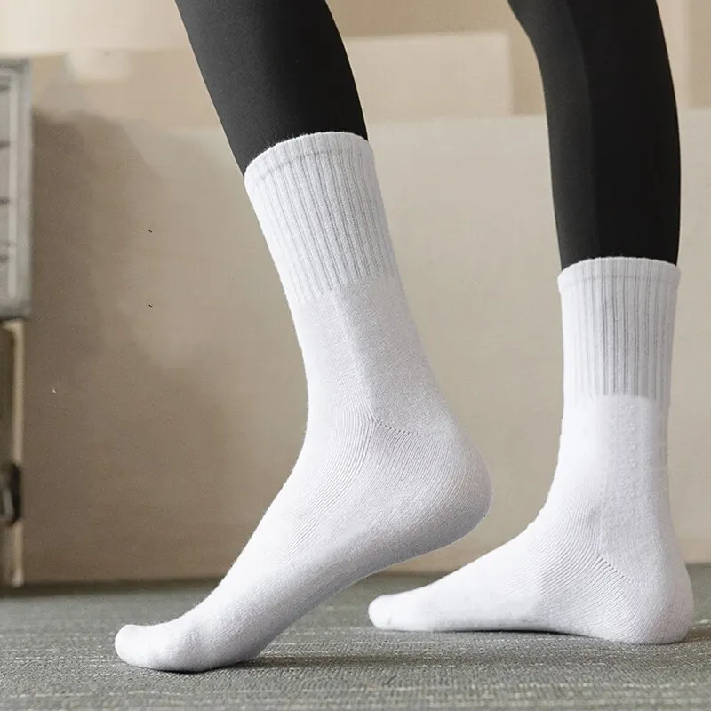 5 Pairs of Mid-calf Sports Socks for Women Soft and Comfortable Stylish and Practical Cotton Socks with Yoga Pants image 6