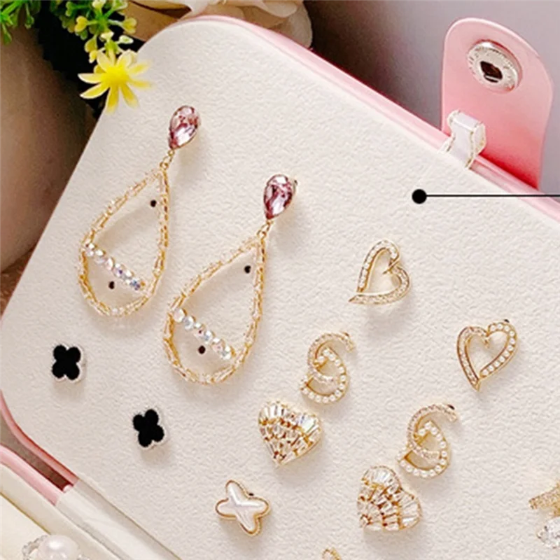 

PU Leather Portable Travel Jewelry Storage Box Organizer Packaging Case Earring Ring Necklace Jewellery Organizer Durable