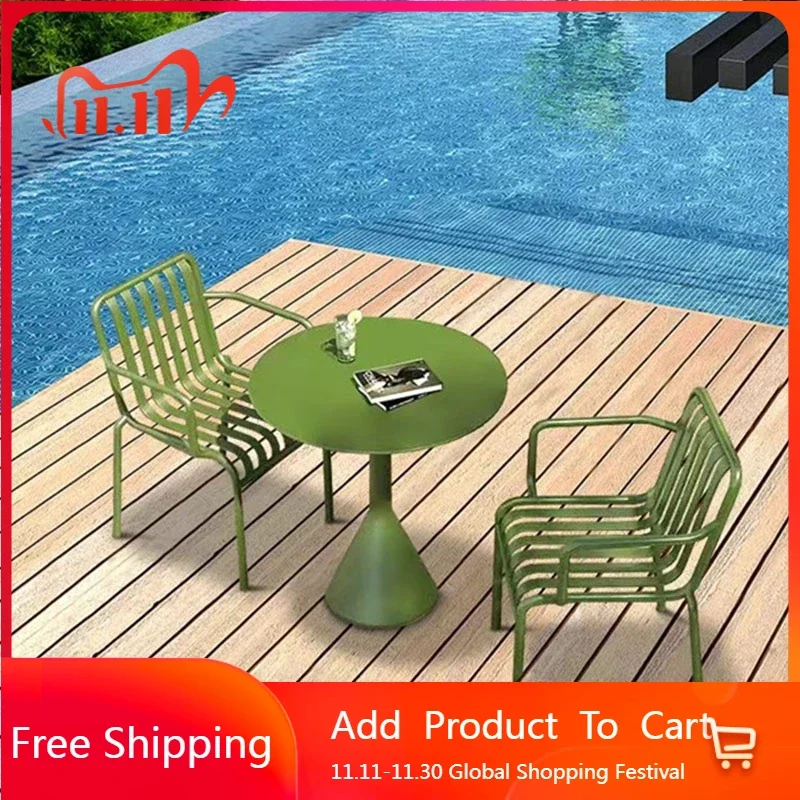 

Metal Moving Garden Furniture Set Designer Backyard Minimalist Nordic Garden Furniture Set Patio Natural Tuinmeubelen Decoration