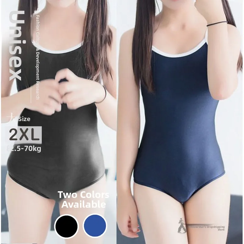 Authentic Dead Pool Student Maidsuit Blue 2XL Size White  Style Women's One-Piece Swimsuit Men's Version Casual Swimwear