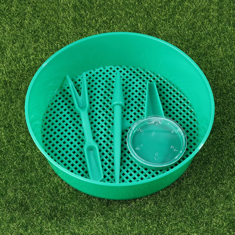 ⑧ Plastic Soil Sieve Filter Mesh Round Soil Dirt Sifter For Soil Stone Sifting Filtration Home Garden Flower Plant Nursery Tools