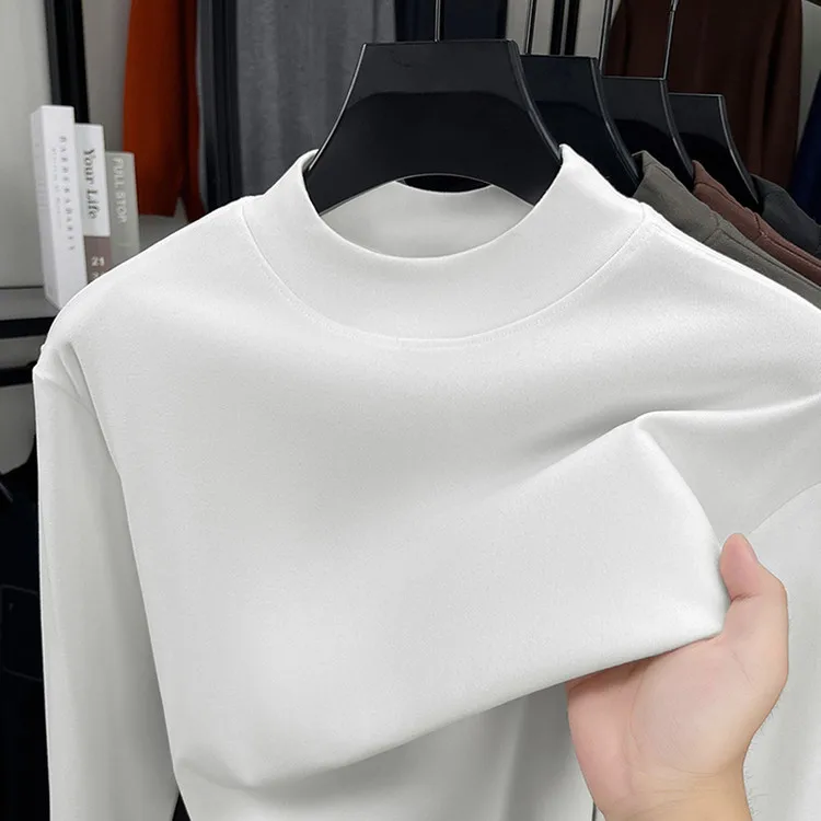 Suéter de Malha Estilo Empresarial com Gola Redonda para Homens de Meia-Idade e Idosos, Manga Longa em Fibra de Poliéster com...