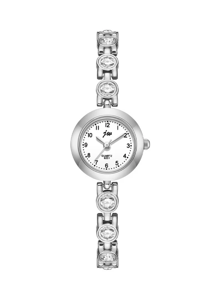 ساعة يد نسائية فاخرة وحساسة بسوار أنيق مقاومة للماء مصنوعة من خليط معدني صغير مقاوم للماء كوارتز ممتازة