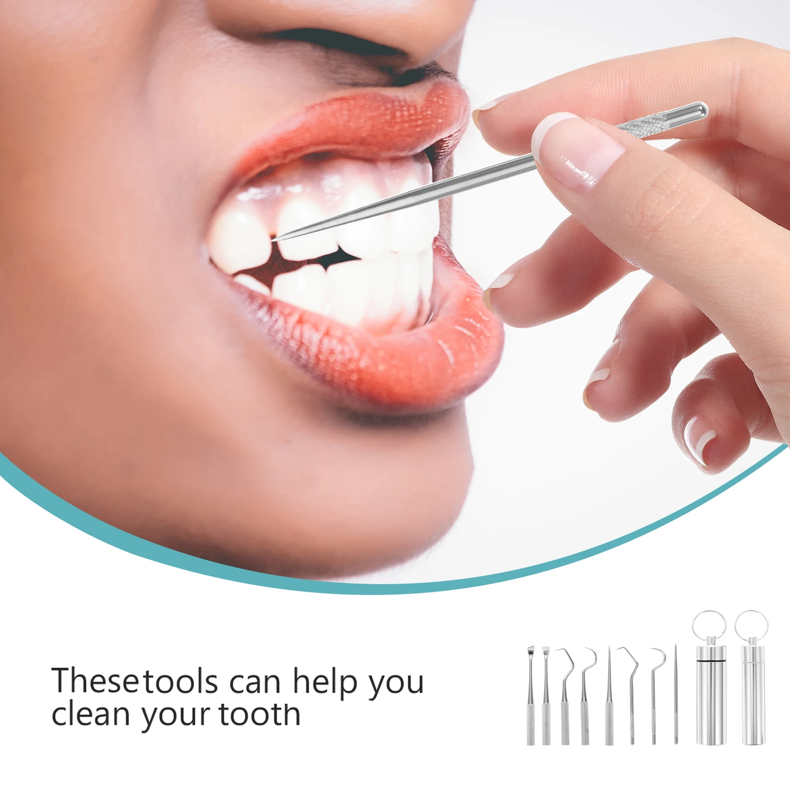 

8pcs Stainless Steel Toothpicks Care Tools Compact Lightweight Home Office School Kitchen Cafe Restaurant Teeth