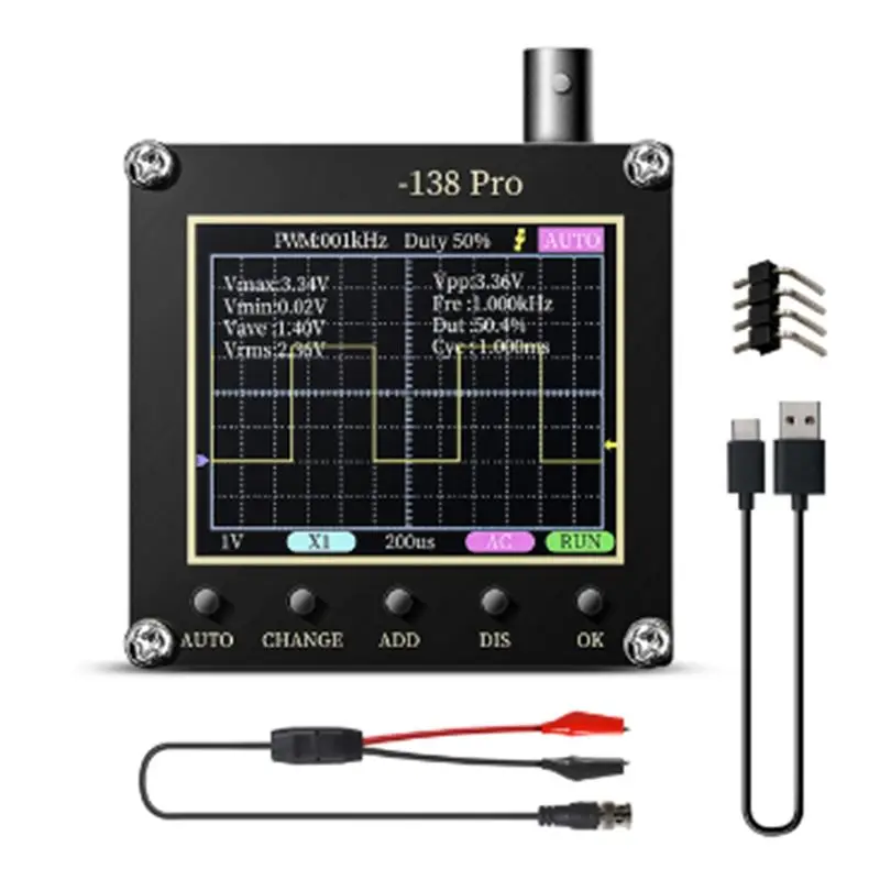 

AA81-138 PRO Oscilloscope 200 Msa/S,Khz,Analog Bandwidth, Supports Auto,80 Khz PWM And Firmware Upgrades (A)