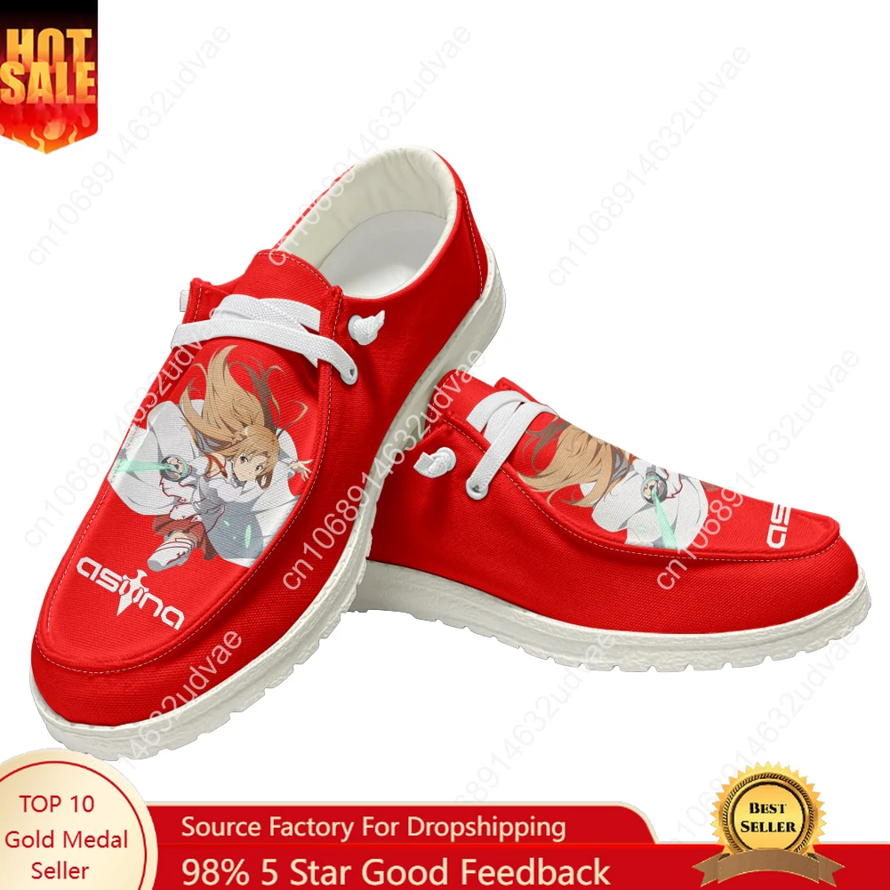 

Sword Art Online Asuna Casual Shoes Men Woman Flat Shoe Breathable Indoor Outdoor Lightweight Footwear Couple Custom Made Shoe