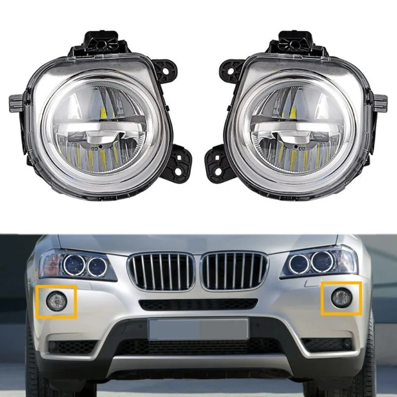 

For BMW X3 F25 X4 F26 X5 F15 F85 2014-2019 Car Front Bumper LED Fog Light Fog Lamp 63177317251 63177317252