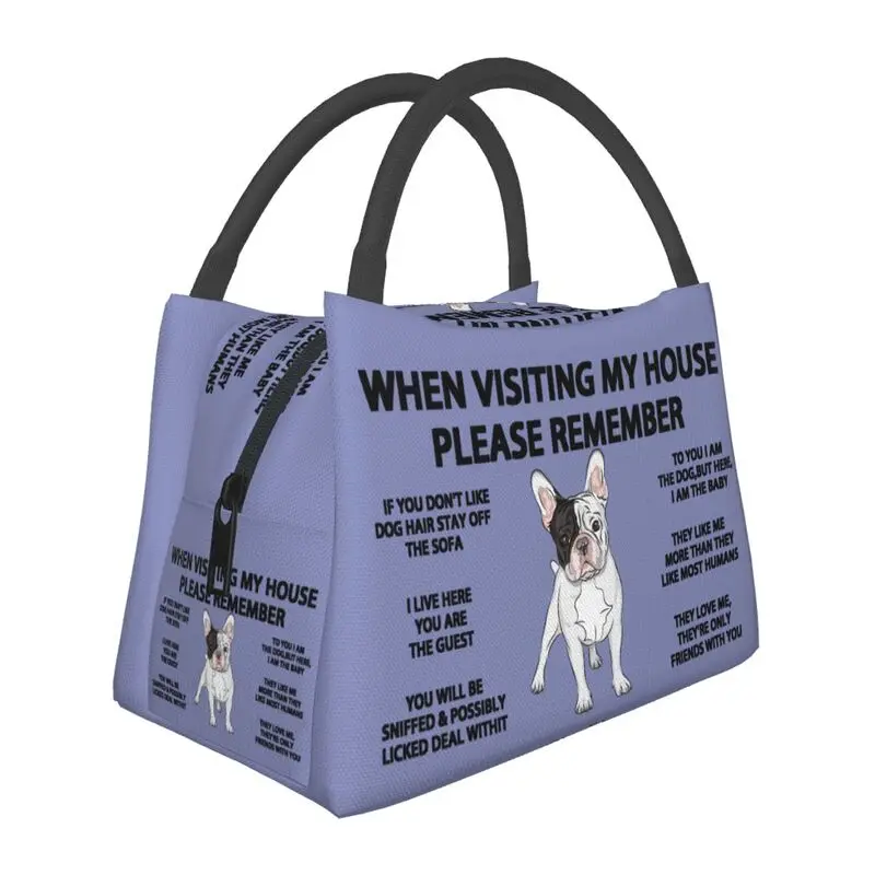 

French Bulldog Insulated Lunch Bag for Camping Travel Frenchie Dog Resuable Cooler Thermal Bento Box Women