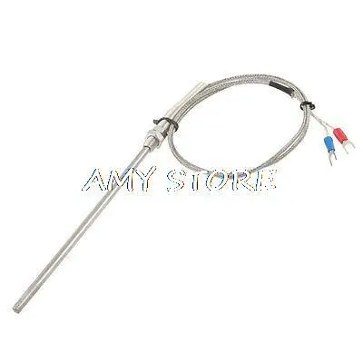 0-400 Degree Celsius K Type Thermocouple Sensor Probe 5mm x 150mm M8 Thread 2 Forks Total Length 1M