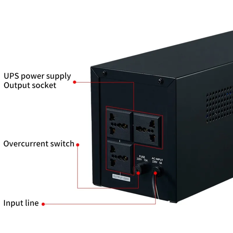 غير متصل UPS إمدادات الطاقة غير المنقطعة 2000VA 1200 واط بطارية 220 فولت مراقبة الكمبيوتر المنزلي مكتب انقطاع التيار الكهربائي بطارية احتياطية #4