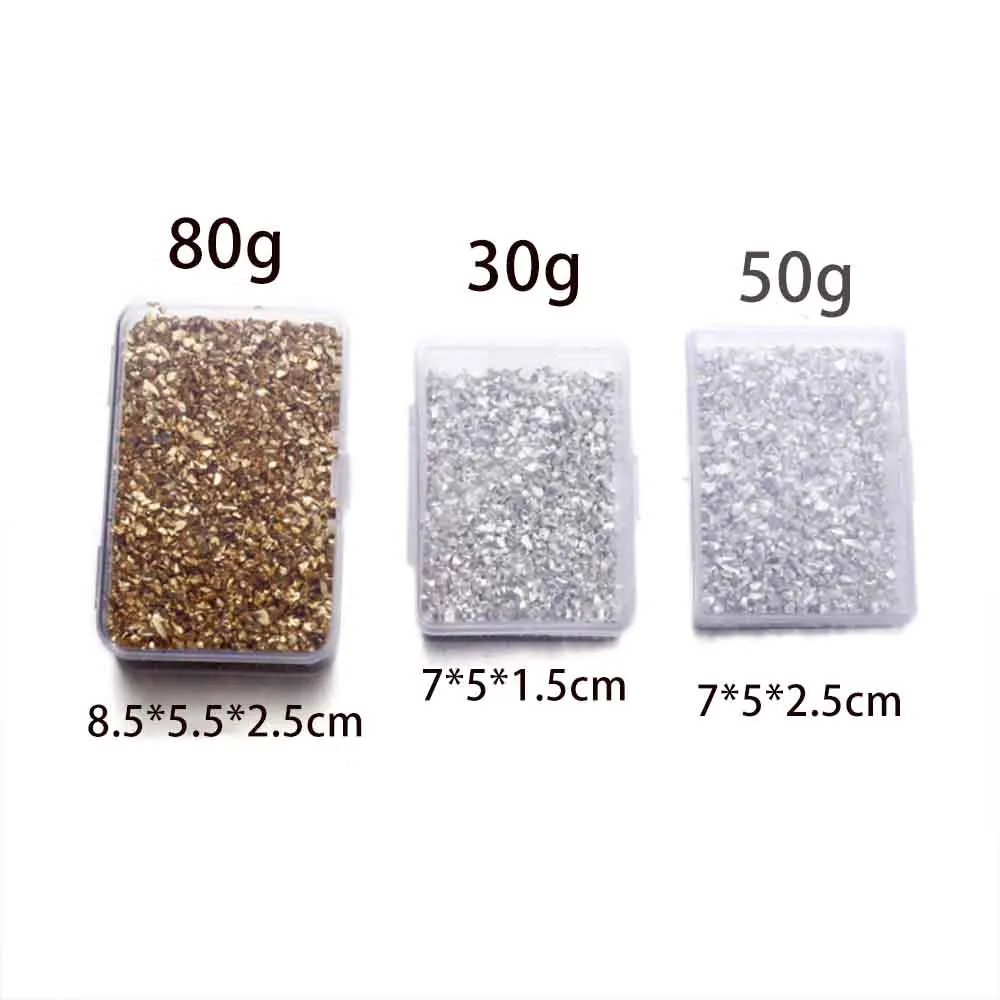 80g/Box Color Crushed Glass Stones Resin Filling For DIY Epoxy Resin Mold Irregular Crystal Nail Art Decoration Jewelry Making