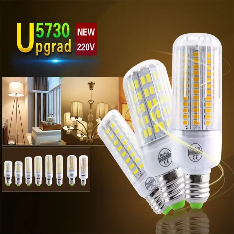 Bright LED Corn Light Bulbs E27 SMD Lamps 220V Lighting Repalce Incandescent Halogen Lamps for Home Decoration