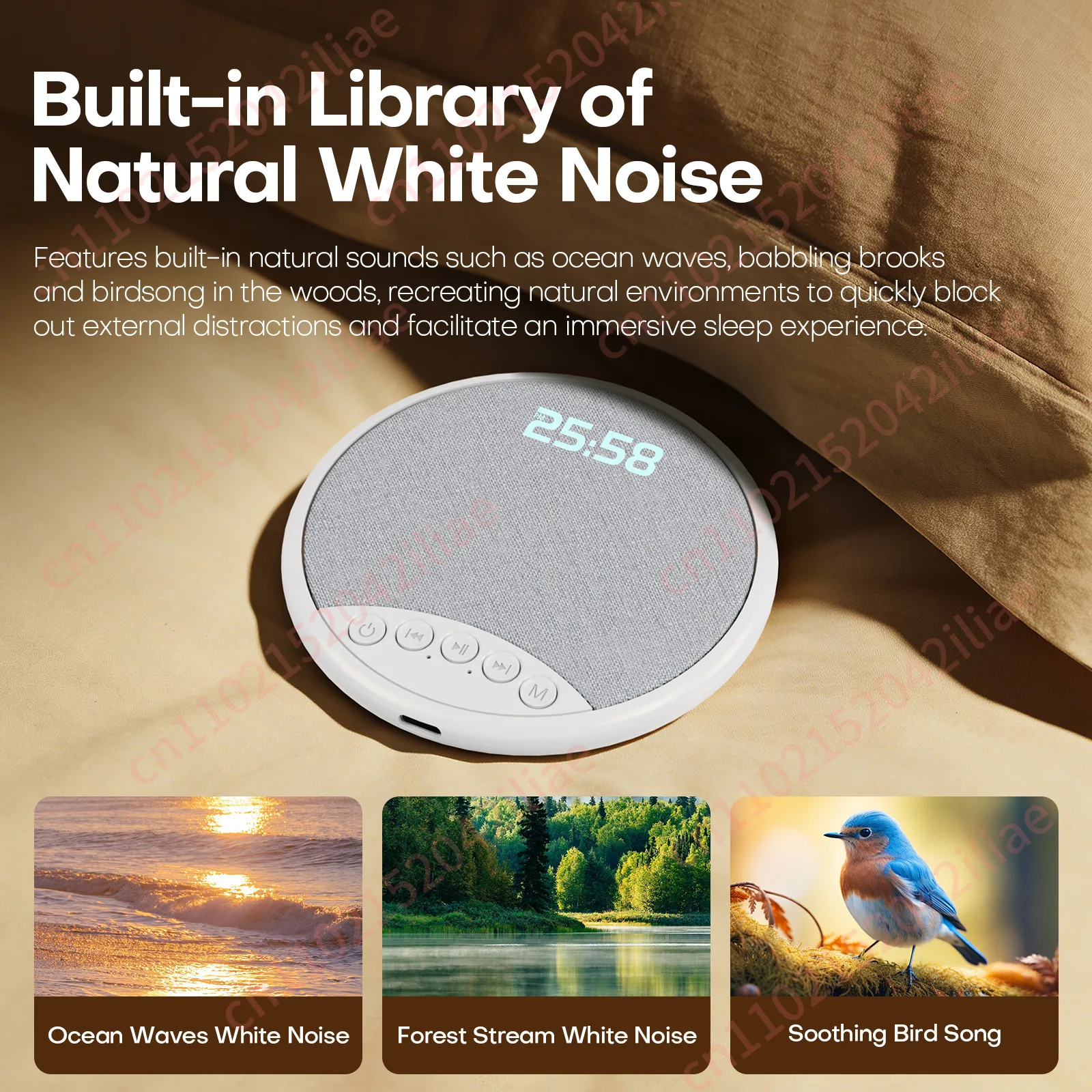 New pillow sleep audio white noise digital alarm clock timing multi-function pillow audio bluetooth speaker
