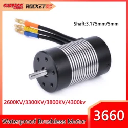SURPASS HOBBY 3660 2600KV 3300KV 4300KV Waterproof Brushless Motor 3.175/5mm Shaft for 1/10 RC Drift Crawler Car Model Toy Parts