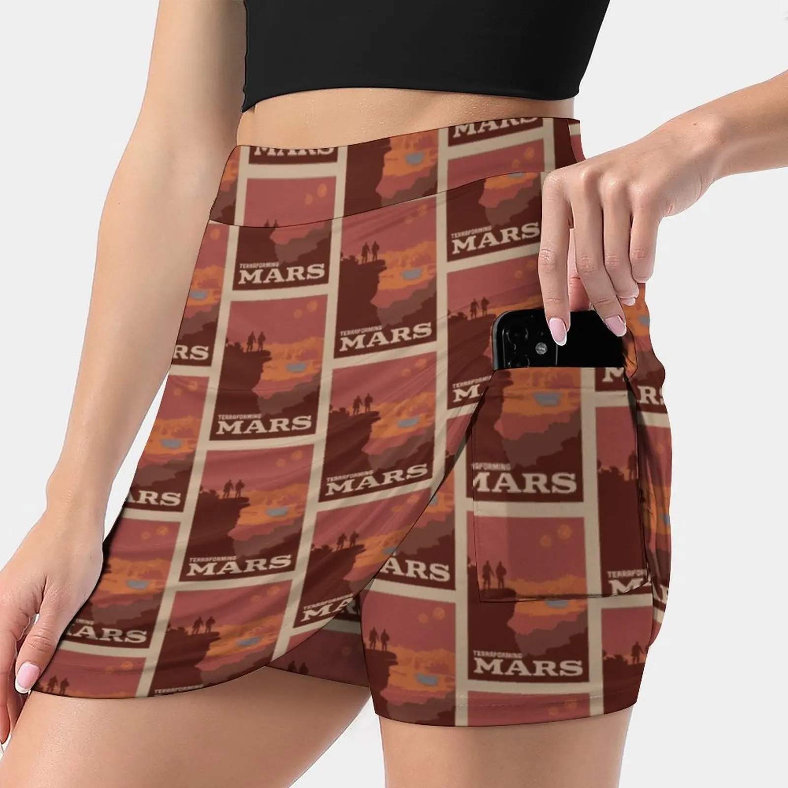 

Terraforming Mars Board Game-Minimalist Travel Poster Korean Fashion Skirt Summer Skirts For Women Light Proof Trouser Skirt