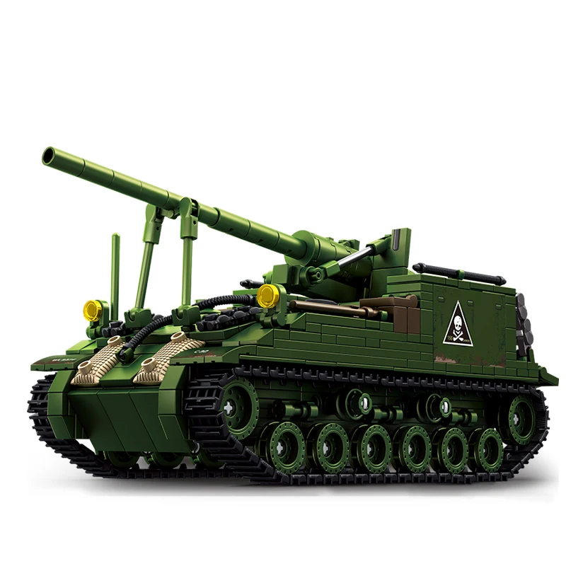 Segunda guerra mundial exército dos eua m40 155mm autopropelido 'long tom blocos de construção brinquedos tijolos modelo militar kits adultos crianças presentes de aniversário