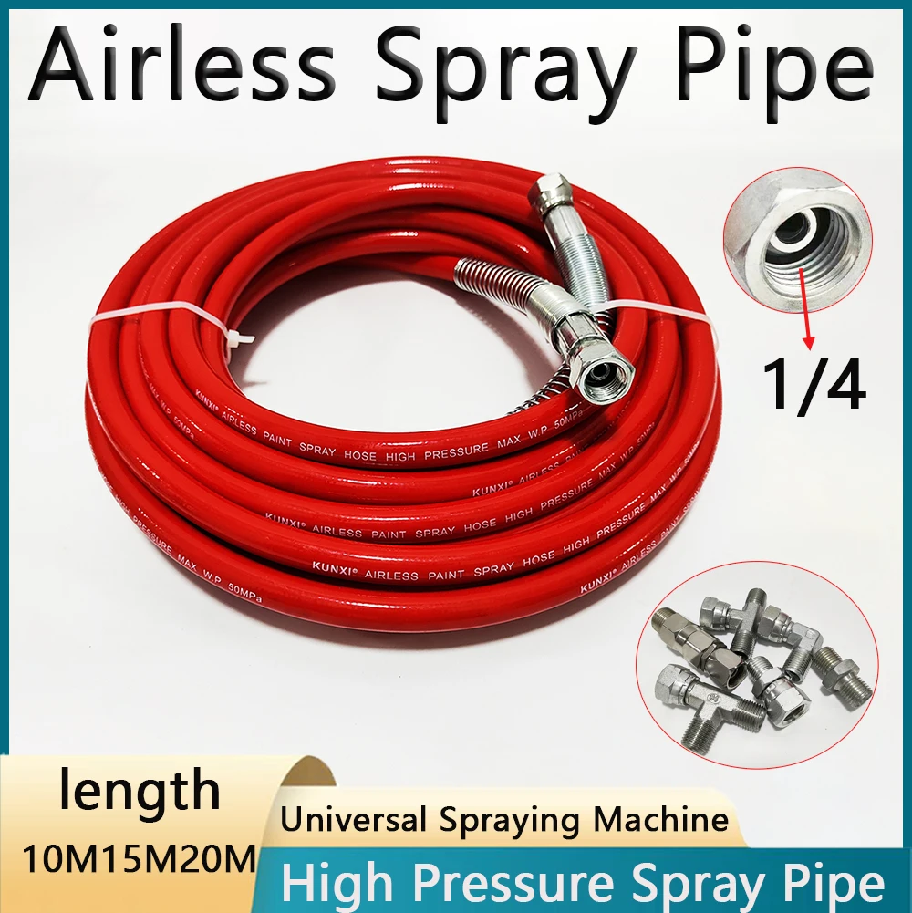 

10M 15M 20M Paint Hose High Pressure Hose Fiber Tube 7250PSI 1/4" Airless Sprayer Paint Hose Spray Gun Water Pipe Cleaning Tool