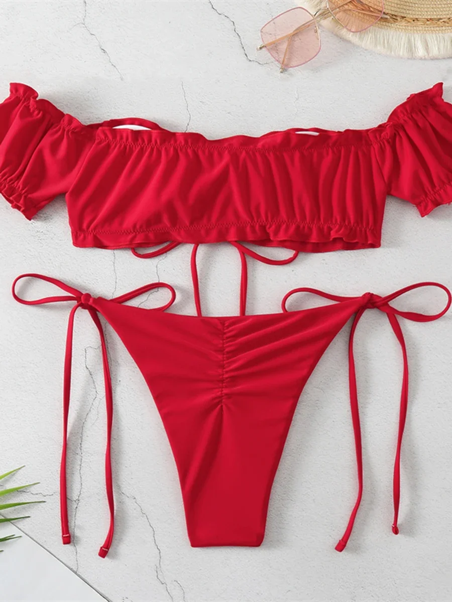 2025 Stringi bez ramiączek Dwuczęściowy trójkątny kostium kąpielowy Bikini Kobiety Seksowne stroje kąpielowe Kobieta Kąpiel Kąpiel Pływanie Strój kąpielowy Kostiumy kąpielowe