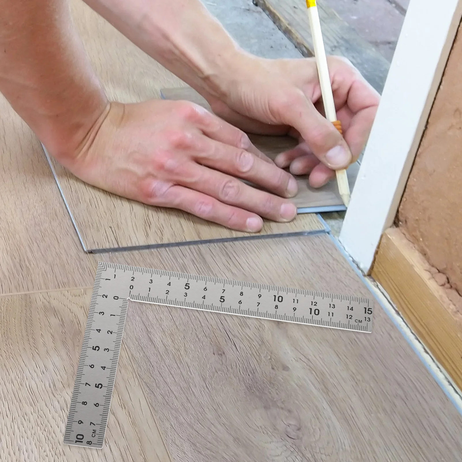 

Carpenter Square 10x15cm Stainless Steel Woodworking Measuring Ruler Professional Precision Framing Square Durable