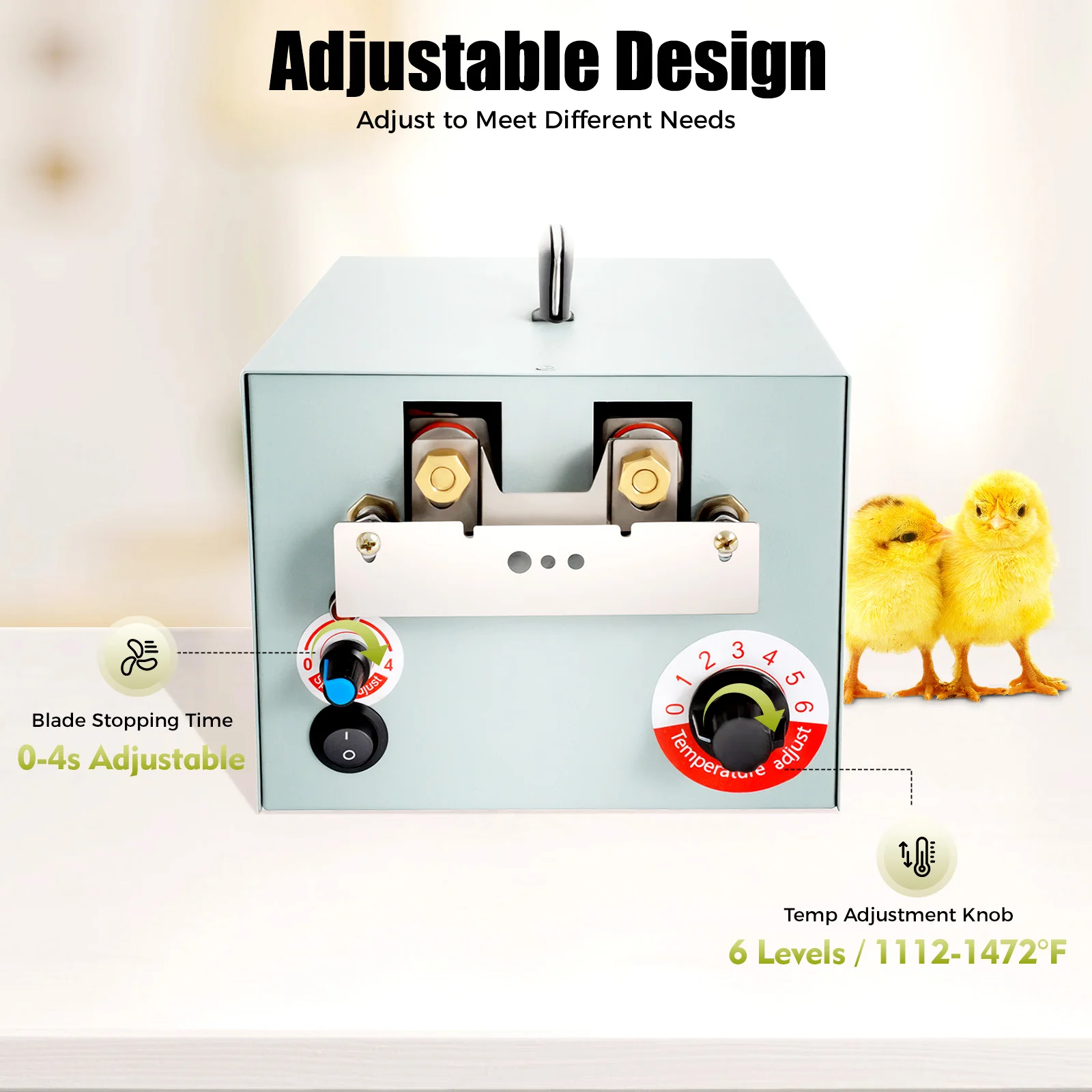 آلة تشذيب منقار الدجاج الأوتوماتيكية، أداة تشذيب منقار الدواجن الكهربائية 110 فولت، قاطع منقار الفرخ الكهربائي مع شفرتين