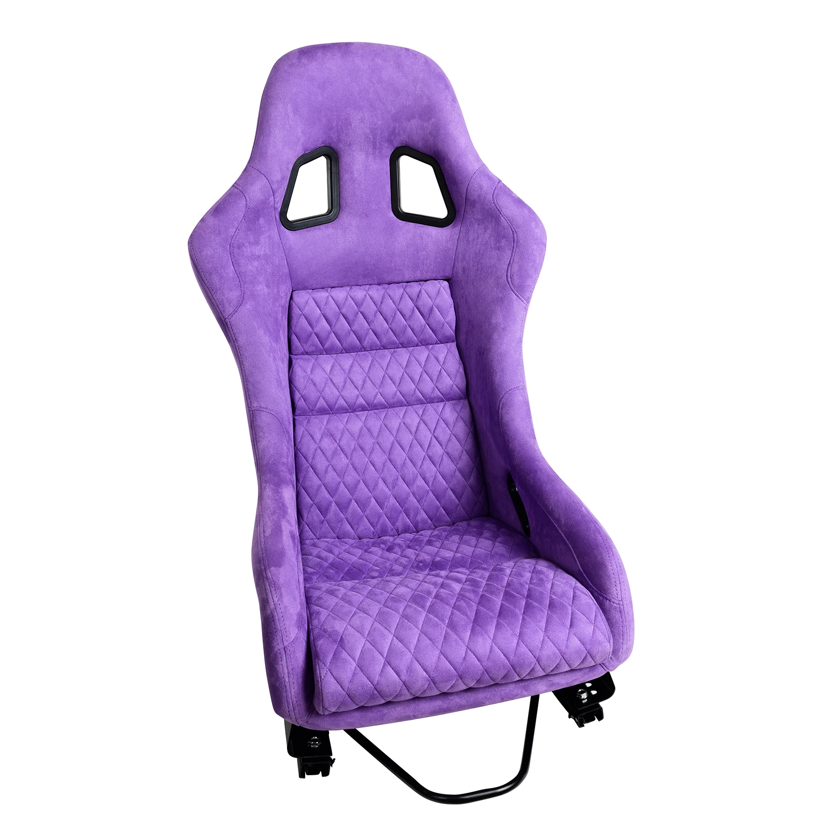 Size L Piece of Universal Fiber Glass Racing Bucket Seat, Purple Glitter Stronger Fiberglass Back w/Dual Lock Slider, Fit for Ra