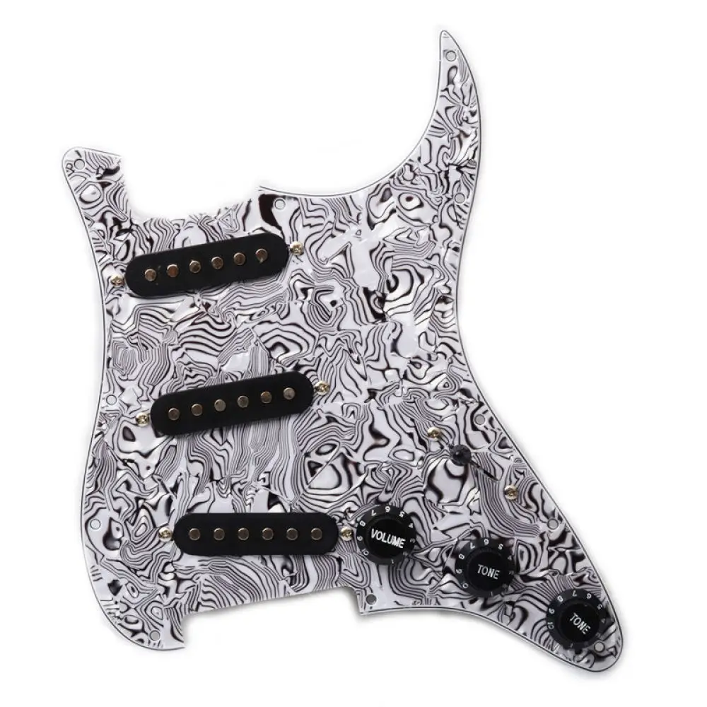 SSS Pickup Loaded Pickguard Prewired Scratch Plate Set For ST SQ Electric Guitar Repair Replacement Tool Kit