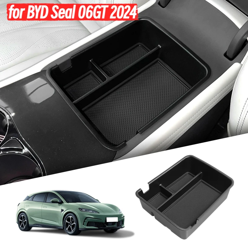

for BYD Seal 06GT 2024 TPE Center Console Armrest Storage Box Tray Organizer Car Interior Accessory for BYD Seal 06GT 2024