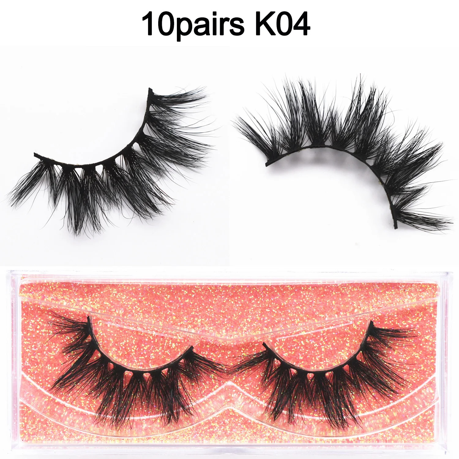 10pairs/lot Mink False Eyelashes Wispy Luxury Lashes Reusable Fluffy Fake Eyelashes 20mm Makeup Lashes 3D Mink Lashes Extension