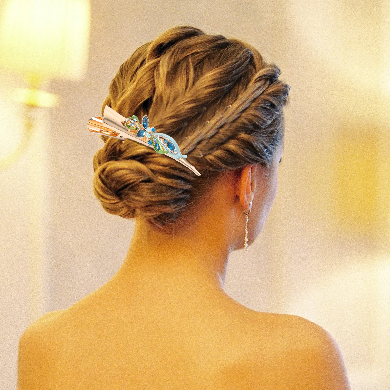 

Retro Crystal Hair Clips Vintage Metal Rhinestone Decorative Women Accessories for Party Wedding Festival Comfortable