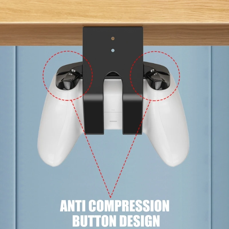 ABS Gaming Headset & Controller Mount Space Saving Under Desk Hanger Simple Installs for Game P5 Keeps Your Desk Neat