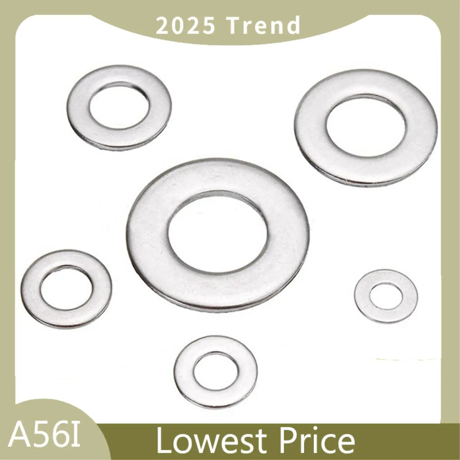 

ABDD 305Pcs 304 Flat Stainless Steel Washers For Screws Repair Kit Tool, 105Pcs M3 M4 M5 M6 M8 M10 & 200Pcs M3 M4 M5 M6